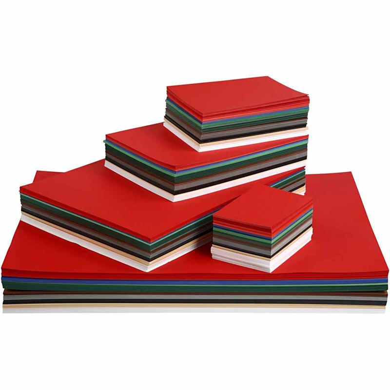 Christmas cardboard, a2, a3, a4, a5, a6, 180 gr, various colors, 1800 various sheets 1 box