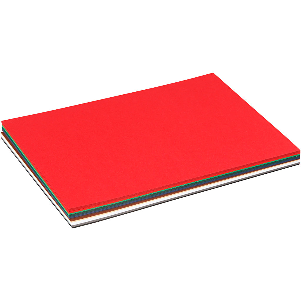Kerst karton, a5, vel 150x210 mm, 180 gr, diverse kleuren, 60 div vellen 1 doos