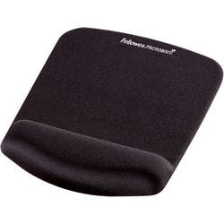 Tappetino per mouse con supporto per il polso fellowes Plush Touch nero
