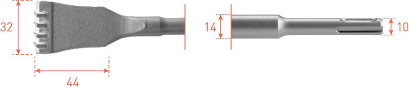 Scalpello per giunti Rotec sds hm 125mm
