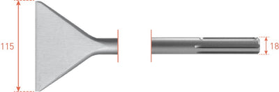 Scalpello a vanga Rotec sds max 115x350mm