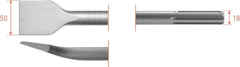 Scalpello per piastrelle Rotec sds max 50x300mm