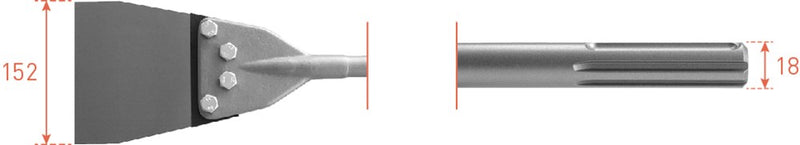 Rotec sds max spachtelbeitel 152x630mm