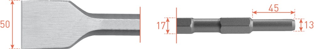 Cincel pala ancha Rotec 50x280mm 6k-17mm