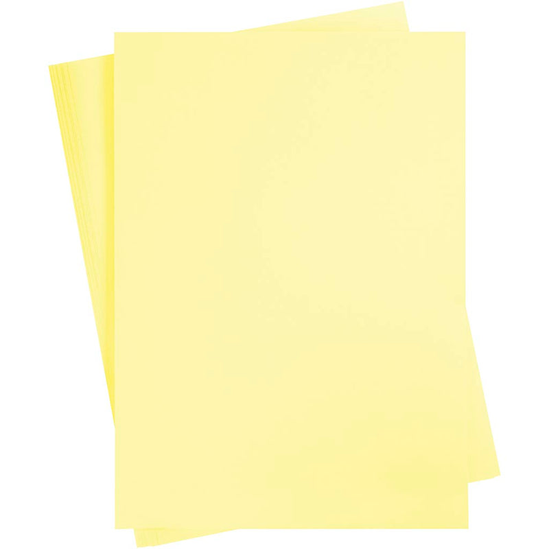 Creativ company cartoncino colorato, a2, foglio 420x594 mm, 180 gr, giallo chiaro, 10 fogli 1 scatola
