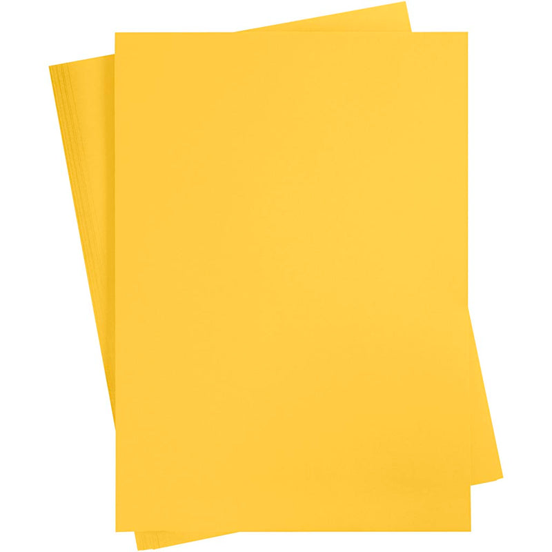 Creativ company cartoncino colorato, a2, foglio 420x594 mm, 180 gr, giallo sole, 10 fogli 1 scatola