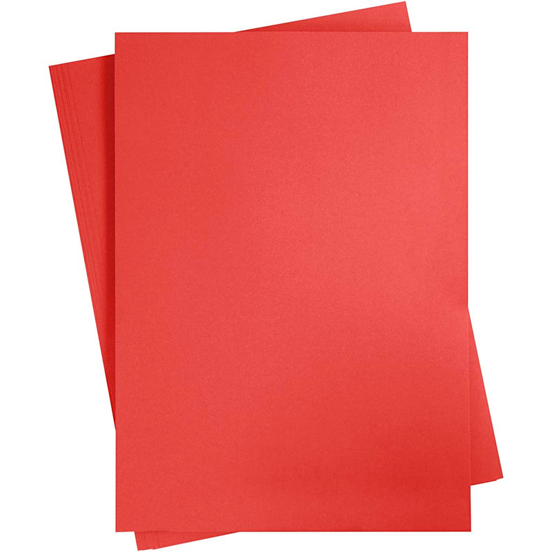 Creativ company cartoncino colorato, a2, foglio 420x594 mm, 180 gr, rosso, 10 fogli 1 scatola
