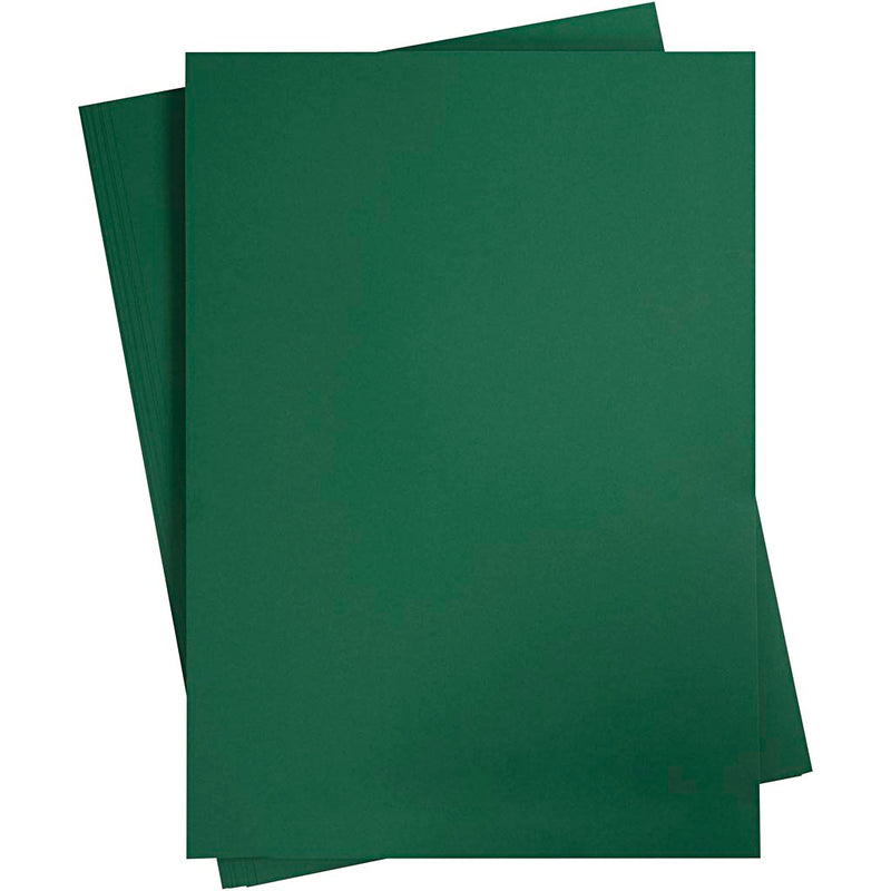 Creativ company cartoncino colorato, a2, foglio 420x594 mm, 180 gr, verde scuro, 10 fogli 1 scatola