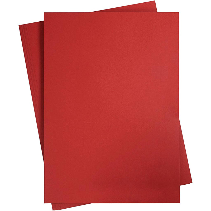 Creativ company cartoncino colorato, a2, foglio 420x594 mm, 180 gr, rosso scuro, 10 fogli 1 scatola