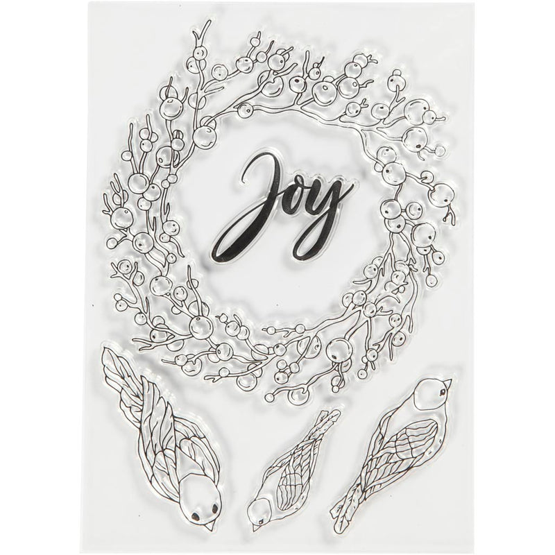 Timbri in silicone decoro Viva, gioia, misura 10,5x15 cm, 1 foglio