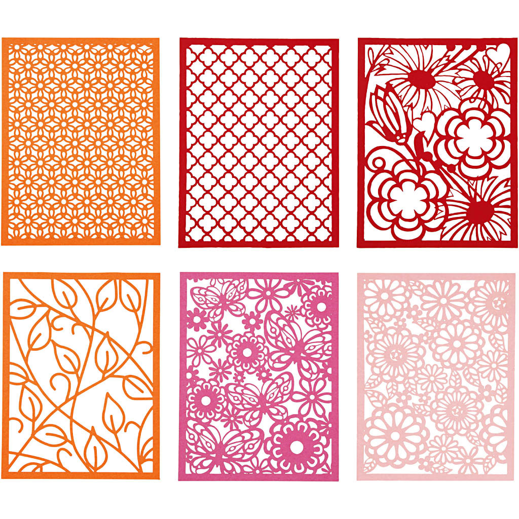 Kartonblok, a6, vel 104x146 mm, 200 gr, oranje, roze, rood, roze, 24 stuk 1 doos