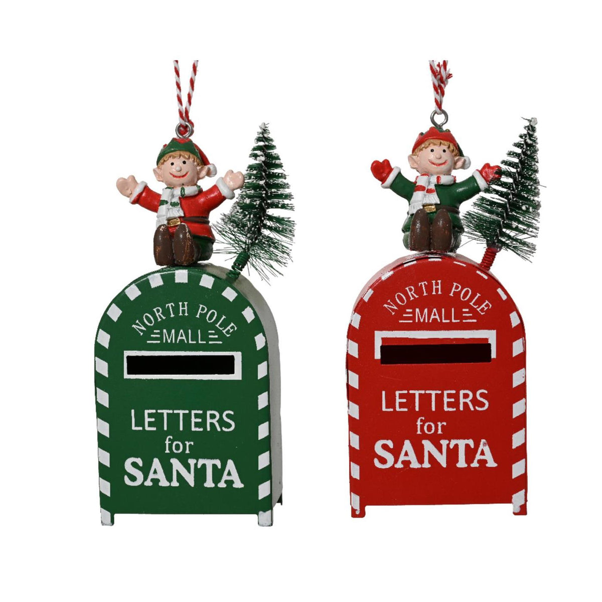 Decoris Navidad colgador buzón hierro 4x2,5x10cm