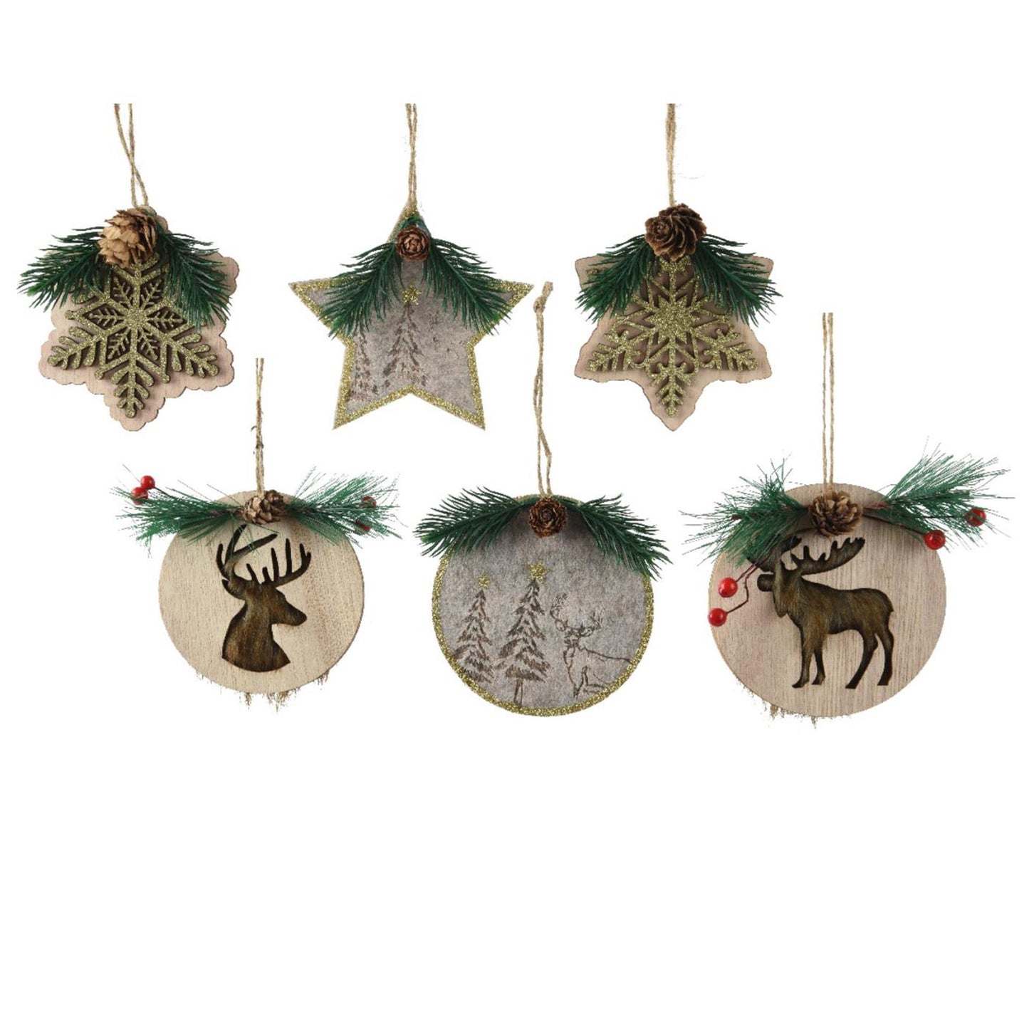 Decoris colgante navideño madera 8x1x8cm