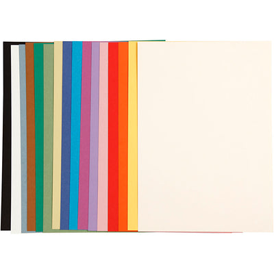Creativ company Cartoncino francese, A4, foglio 210x297 mm, 160 gr, vari colori, 16 fogli div 1 scatola