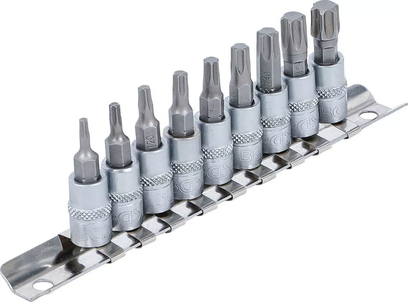 Juego de insertos de puntas bgs technic 1 4 torx t10 - t50 9 uds.