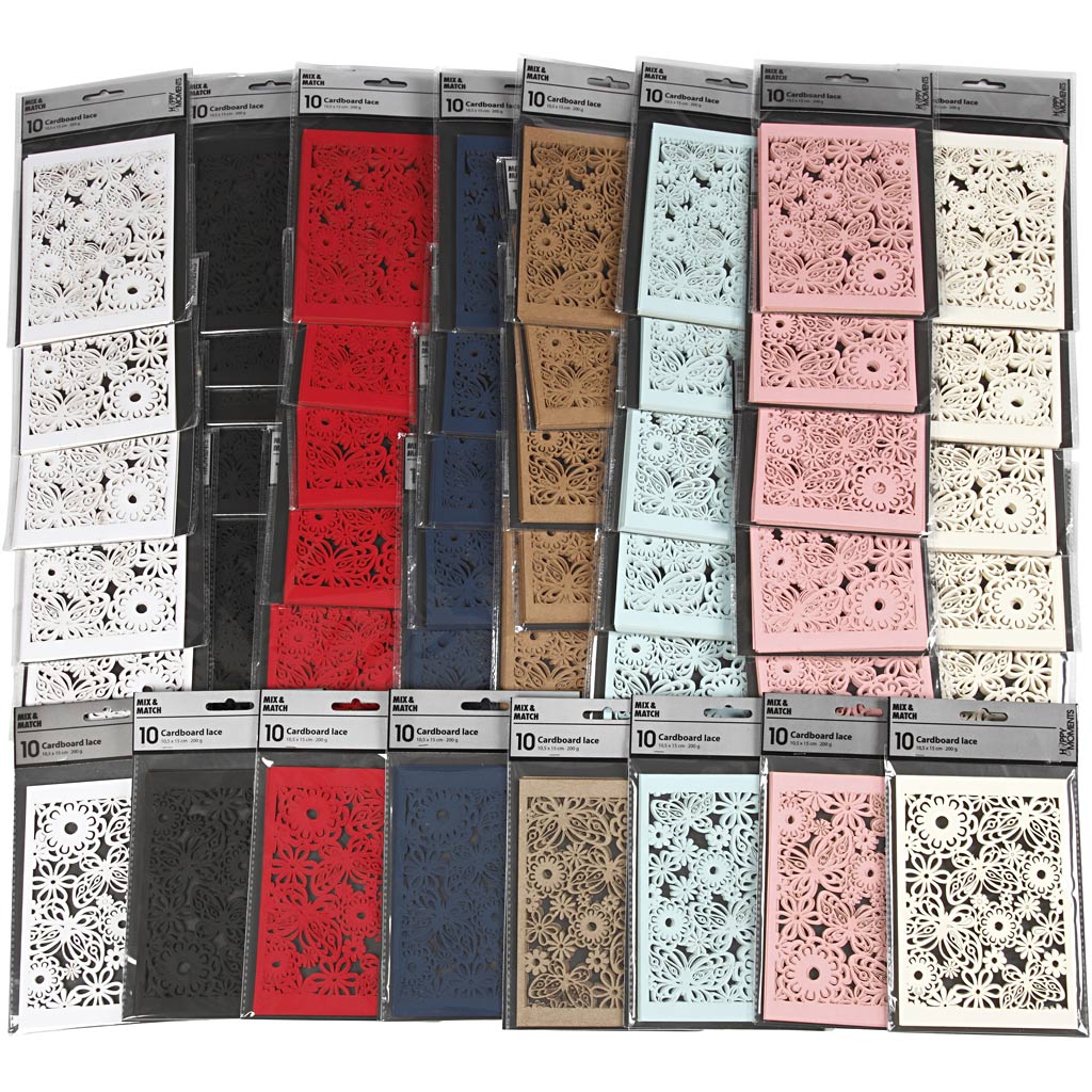 Creativ company patterned cardboard, sheet 10.5x15 cm, 200 gr, various colors, 8x10 box 1 box