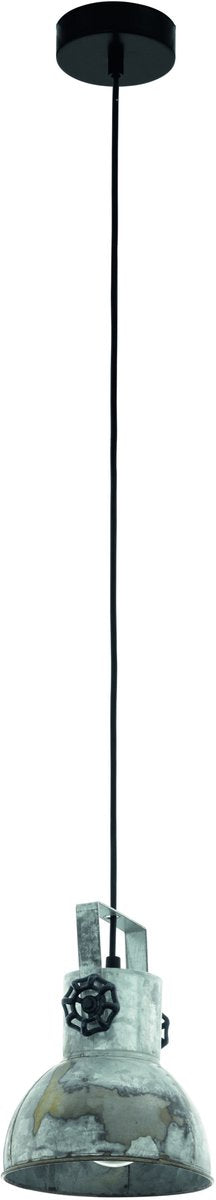 Eglo barnstaple - hanglamp - e27 - 1-lichts - zwart oud-zink-look