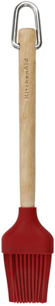 Cepillo para engrasar Kitchenaid, cepillo para hornear, 29 cm, silicona, bambú, rojo, resistente al calor -