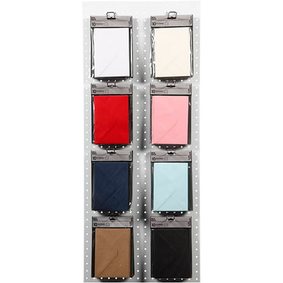 Enveloppen, afmeting envelop 11,5x16 cm, 110 gr, zwart, blauw, rood, wit, 8x10 doos 1 doos