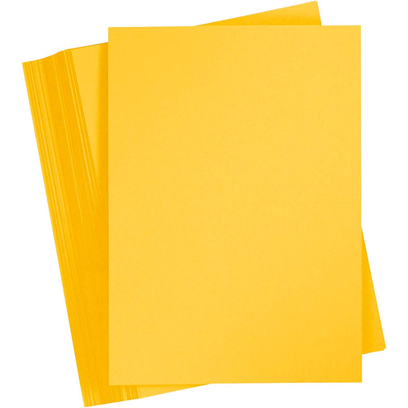 Creativ company cartoncino colorato, a4, foglio 210x297 mm, 180 gr, giallo sole, 100 fogli 1 scatola