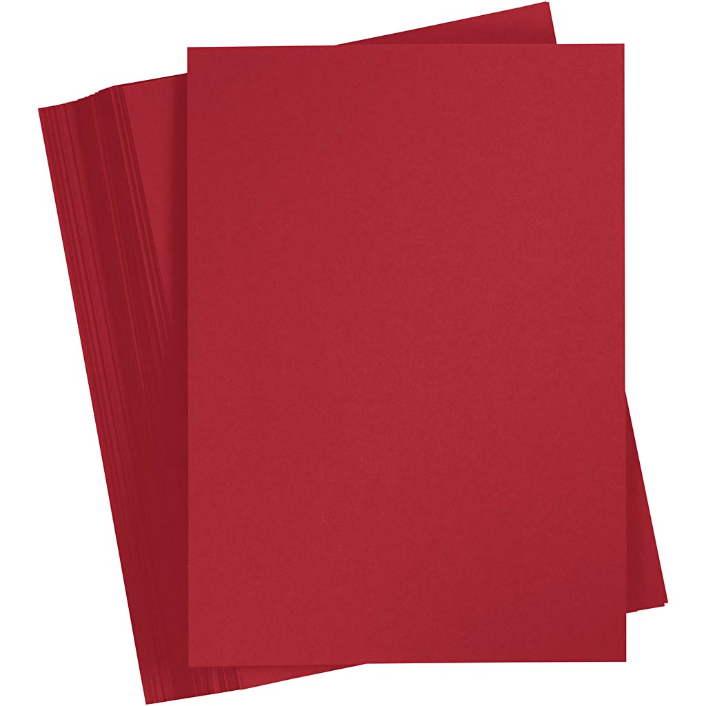 Creativ company cartoncino colorato, a4, foglio 210x297 mm, 180 gr, rosso Natale, 100 fogli 1 scatola