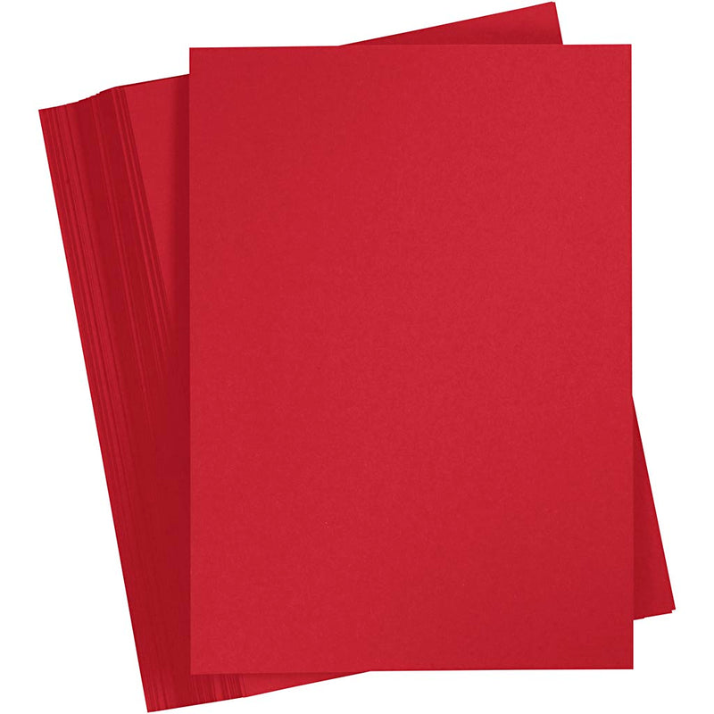 Creativ company cartoncino colorato, a4, foglio 210x297 mm, 180 gr, rosso Natale, 100 fogli 1 scatola