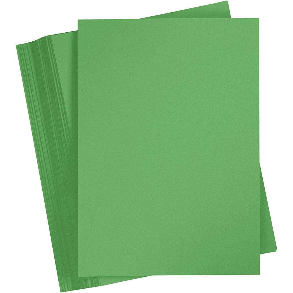 Creativ company cartoncino colorato, a4, foglio 210x297 mm, 180 gr, verde erba, 100 fogli 1 scatola