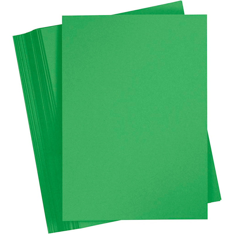 Creativ company cartoncino colorato, a4, foglio 210x297 mm, 180 gr, verde erba, 100 fogli 1 scatola