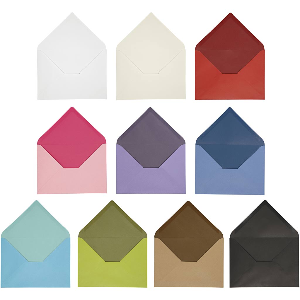 Buste aziendali Creativ, dimensioni busta 11,5x16 cm, il contenuto può variare, 100 gr, vari colori, 30 scatole 1 scatola