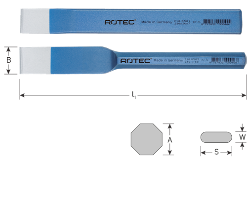 Scalpello Rotec piatto 26x240mm
