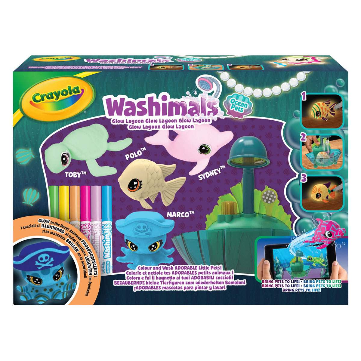 Goliath games crayola washimals ocean glow lagoon speelset