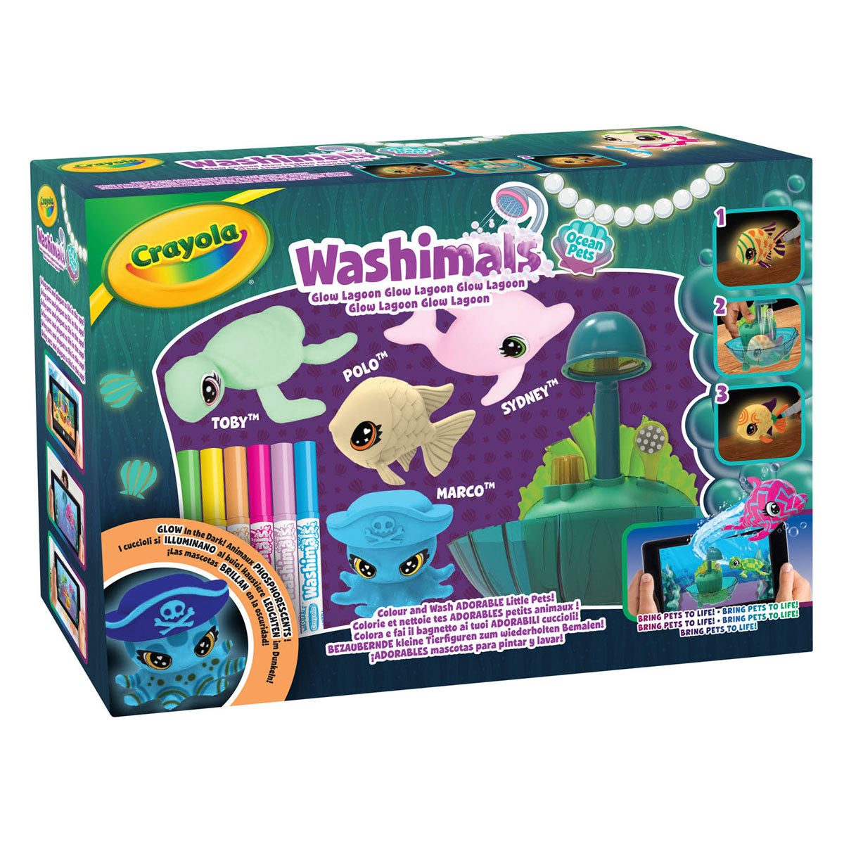 Goliath games crayola washimals ocean glow lagoon speelset