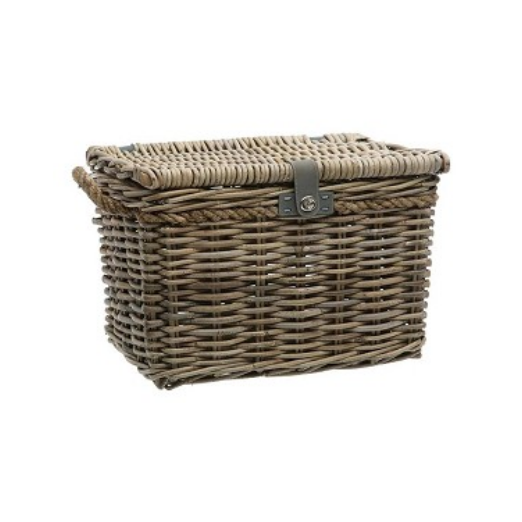 Cestino per biciclette rattan nuovo looxs melbourne grande 45 litri 45 x 33 x 31 cm - grigio