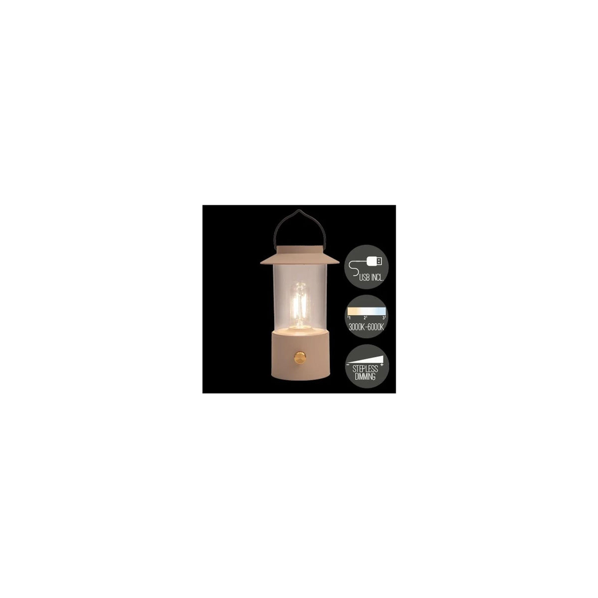 Anna's collection LED lantern sand 24x9cm on USB