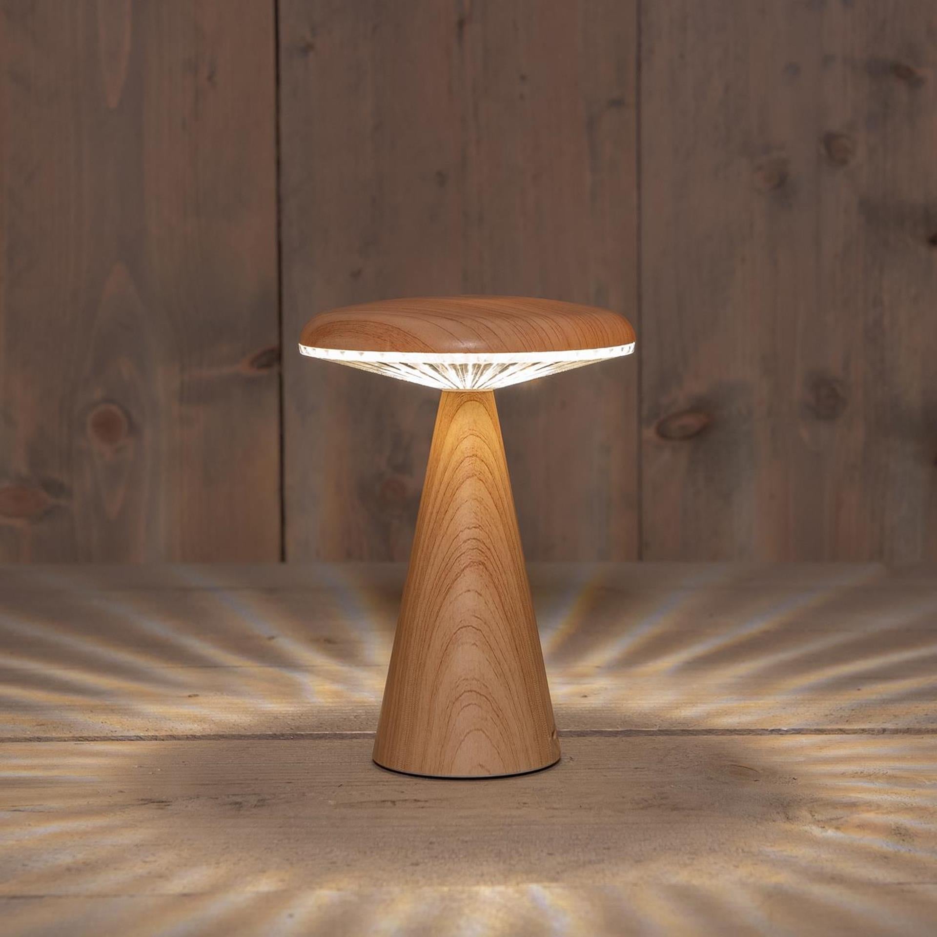 Lampada da tavolo collezione Anna bambù ricaricabile tramite USB 20x12cm