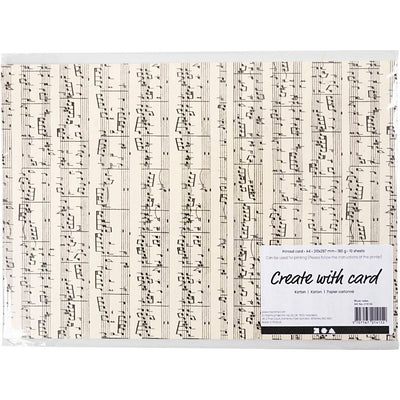 Cartoncino Creative Company, note musicali, a4, foglio 210x297 mm, 180 gr, 10 fogli 1 scatola