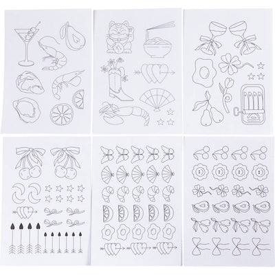 Creativ company hojas para bordar solubles en agua, diseños decorativos, a5, hoja 148,5x210 mm, 6 hojas 1 caja