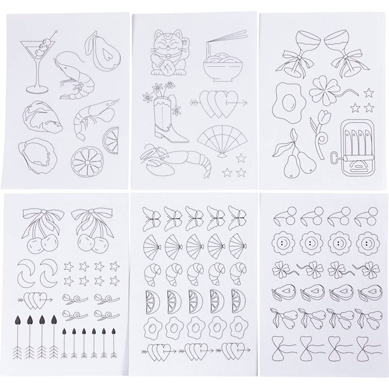 Fogli da ricamo idrosolubili, disegni decorativi, società Creativ, a5, foglio 148,5x210 mm, 6 fogli 1 scatola