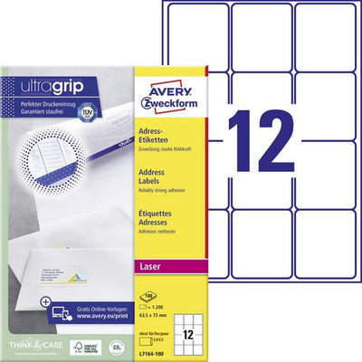Gerecycleerde etiketten voor laserprinters quickpeel lr7164-100 63,5x72mm