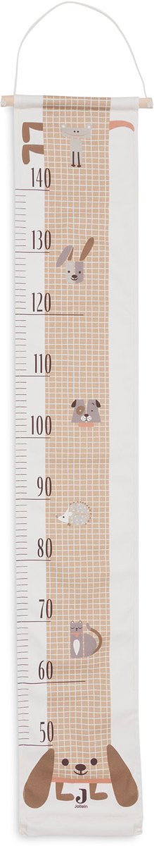 Tabla de crecimiento Jollein - 100% algodón - 140 cm - amigos de los animales