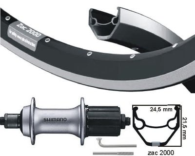 Kgs achterwiel 26 inch (559) zac 2000 zwart zil cassette 8-10 sp uitval