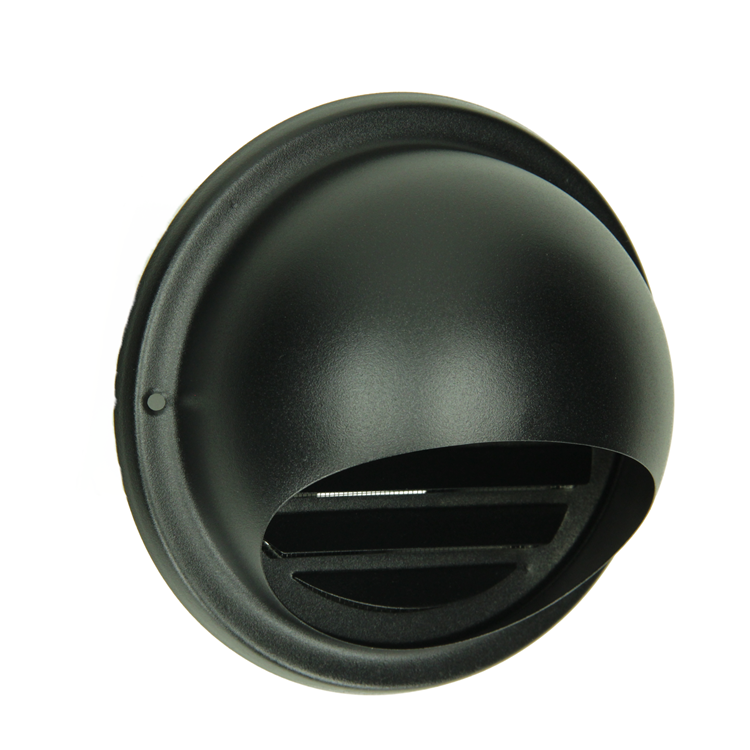 Renson 1066433 - rejilla de bolas de superficie de acero inoxidable negro tipo 638 ø100mm, de superficie | 2 piezas