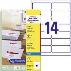 Etichette per indirizzi avery zweckform j8163 99,1x38,1 mm bianco