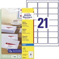 Etichette a getto d'inchiostro Quickdry Avery J8160-25 63,5x38,1 mm