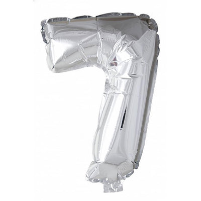 Palloncino foil Boland numero '7' argento 86 cm