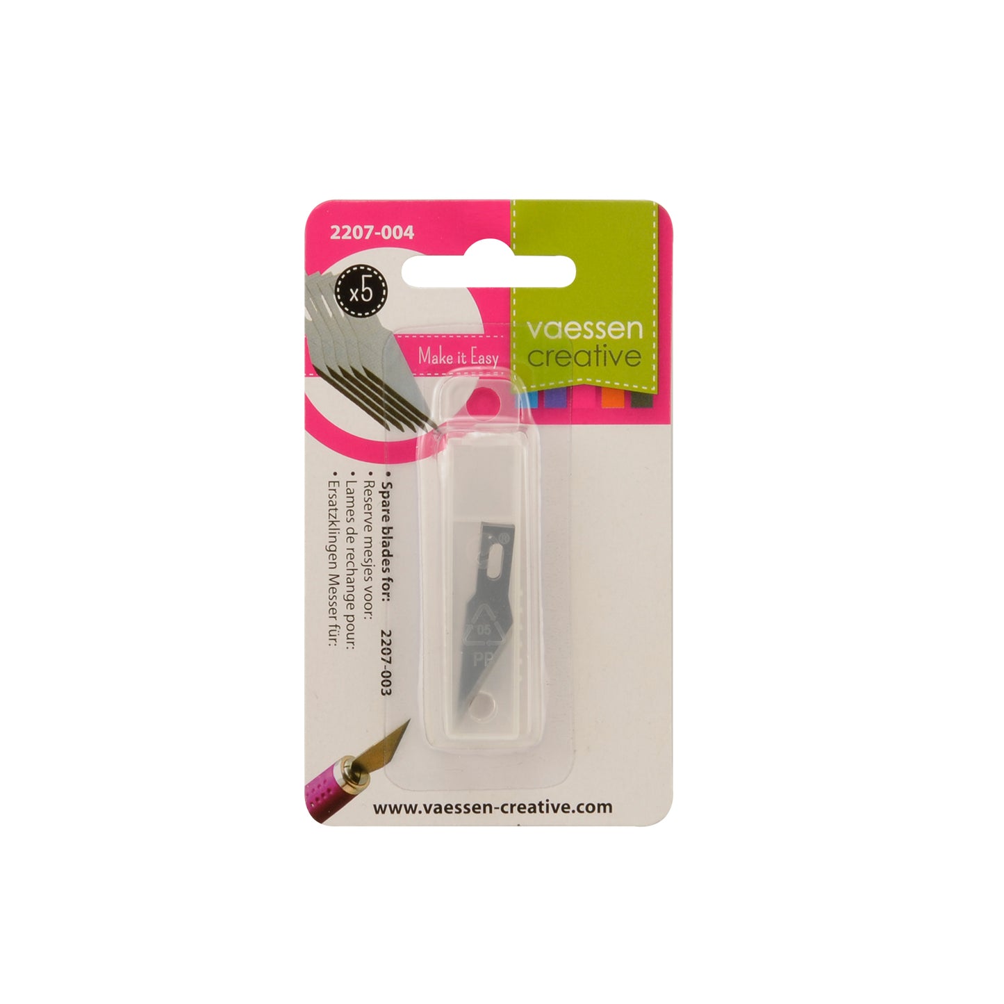 Vaessen creative • hojas de repuesto para cuchillo de hobby de agarre suave 5 piezas