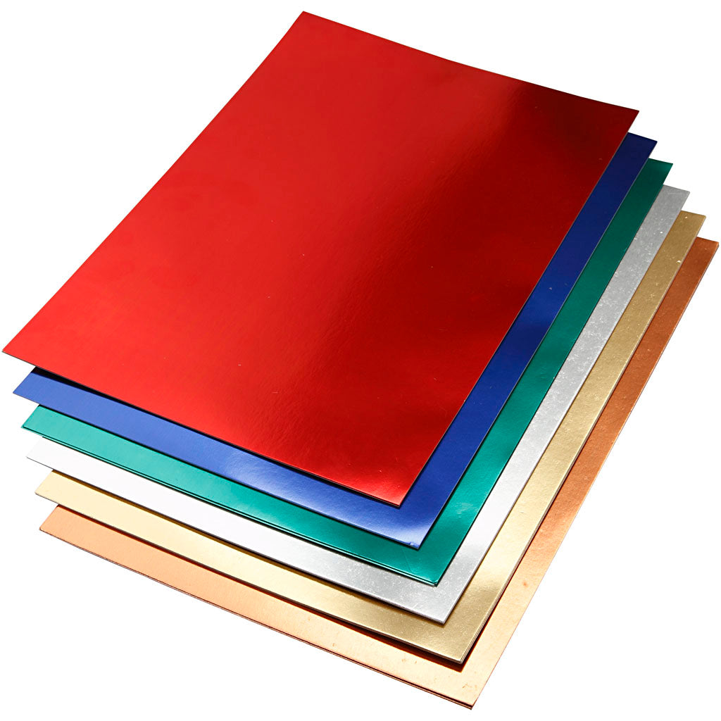 Creativ empresa cartulina metalizada foil, a2, hoja 420x594 mm, 280 gr, varios colores, 30 hojas div 1 caja