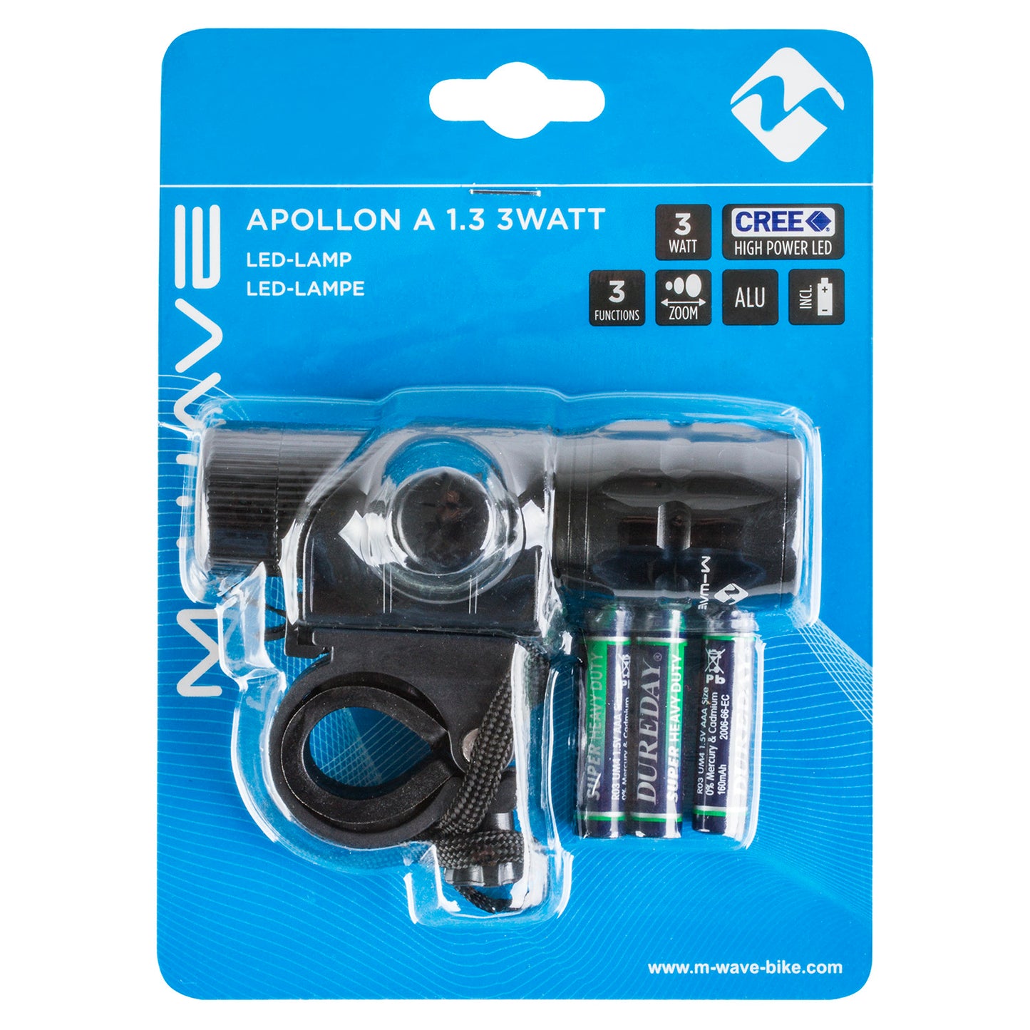 M-wave Apollon una luce anteriore a batteria da 1,3 3 watt