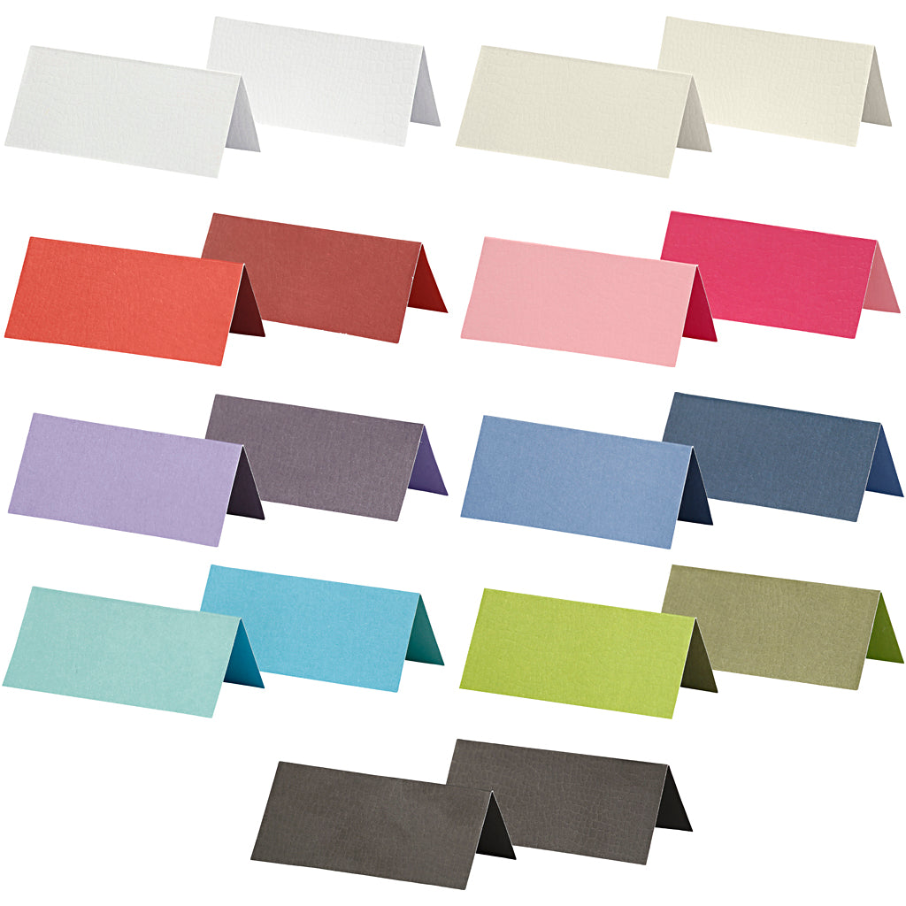 Naamkaarten, afm 9x4 cm, inhoud kan variëren , 250 gr, diverse kleuren, 30 doos 1 doos