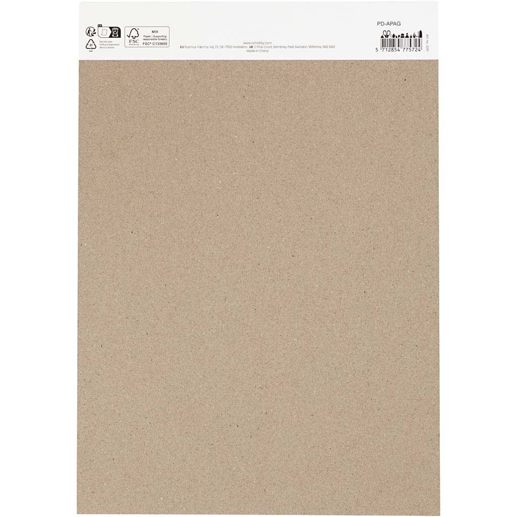 Carta per acquerello Creative Company, A4, foglio 210x297 mm, 230 gr, nero, 15 fogli 1 scatola